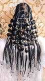 Large Knotless Braids With Jumbo Puffs Beads 1 - Express Wig Braids