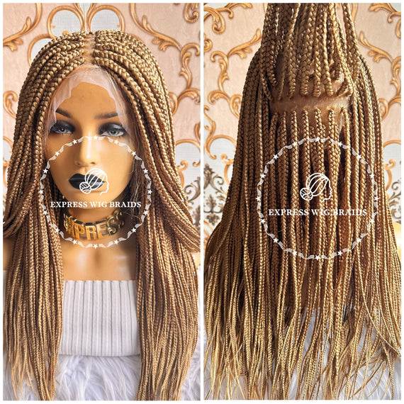 Express Wig Braids: Medium Blonde Box Braids Wig / Lace Frontal - Express Wig Braids™