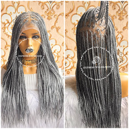 Salt & Pepper Knotless Braids Wig - Paulette - Express Wig Braids