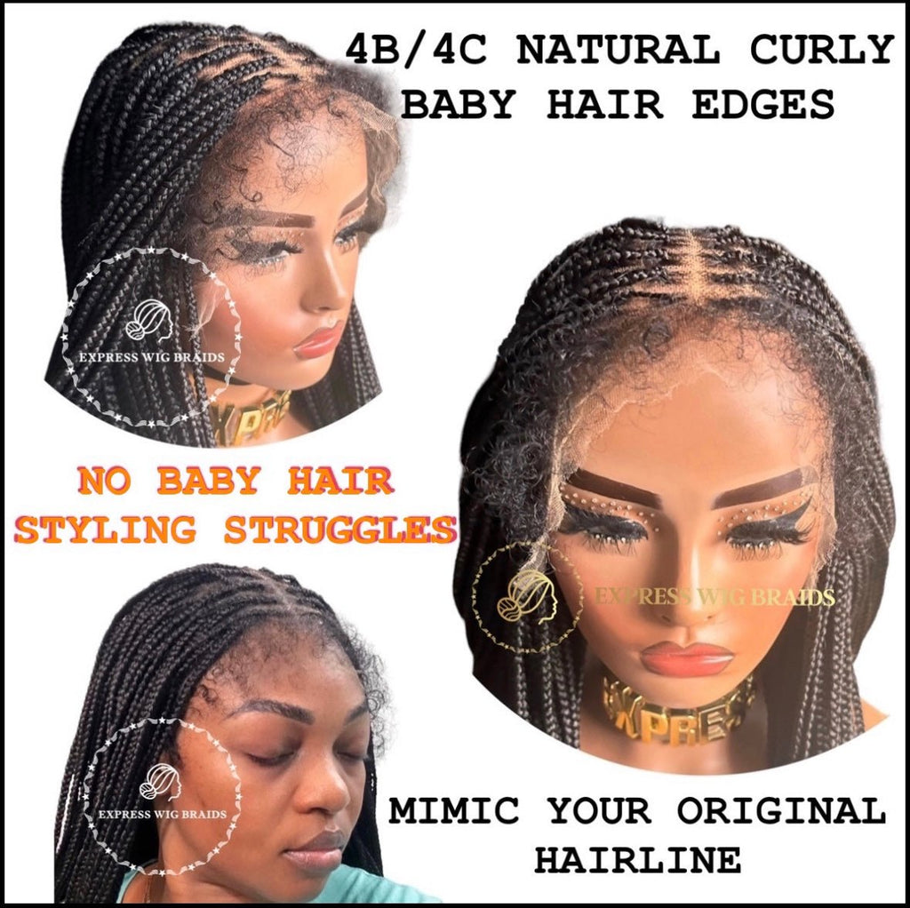 Sparse 4B/4C Natural Black Kinky Curly Baby Hair With No Styling Needed - Express Wig Braids
